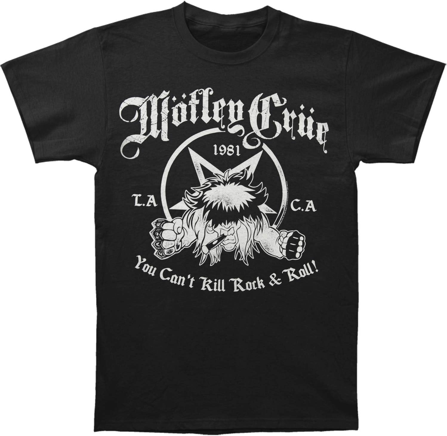 Motley Crue Men's You Can't Kill Rock & Roll T-Shirt Black