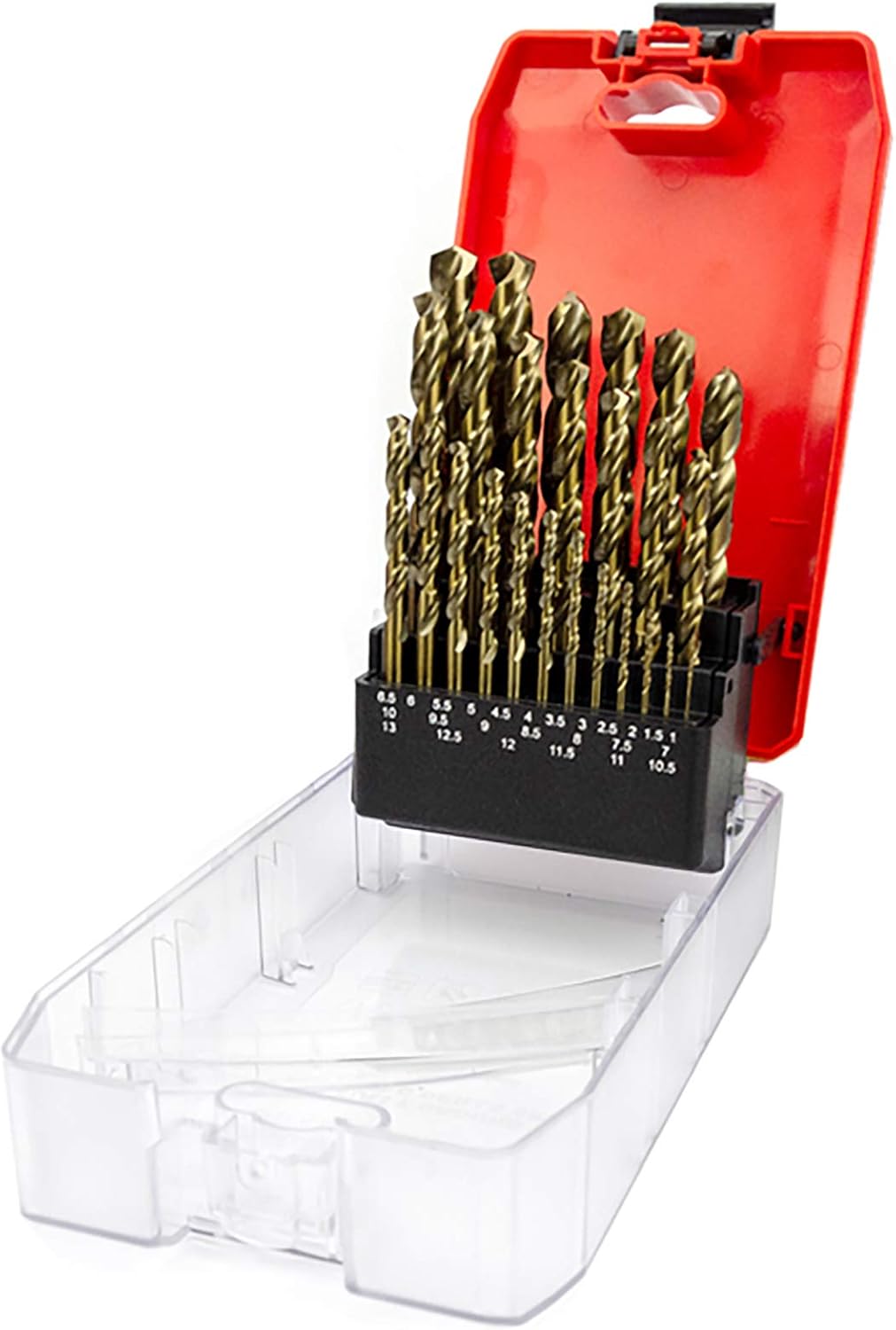 NORTOOLS Cobalt Drill Bit Set,19 PCS Drill Bit Sets Hss-G M35 Cobalt 5% DIN338 Metal Drill Set for Stainless Steel,Hard Metal