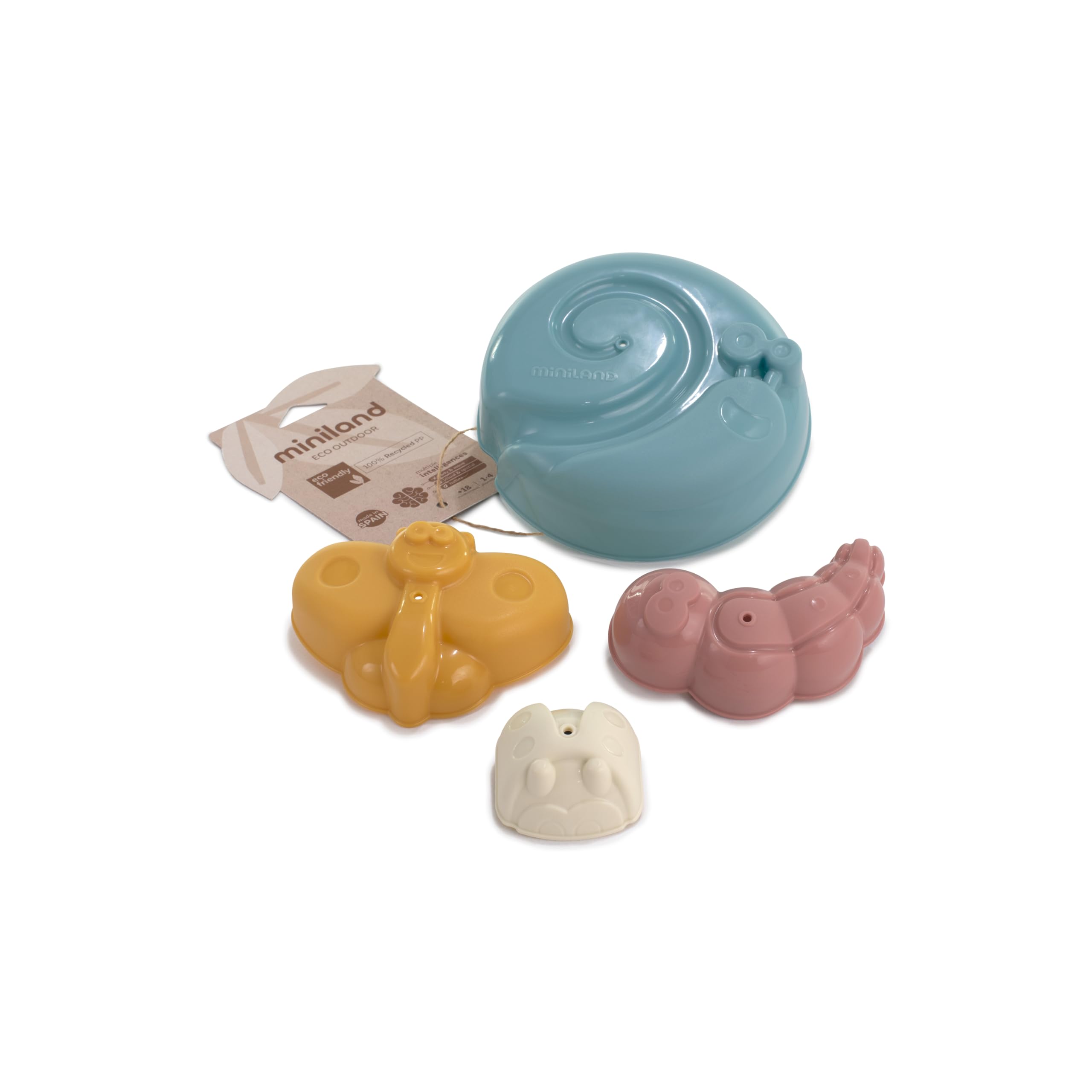 Miniland ECO Sand Molds - Toy for Children with Set of 4 Pieces of Shapes from The sea.