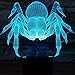 ALUONI 3D Illusion Lamp, Stunning Visual Three-Dimensional Light Effect [USB Powered,Touch Switch,7 Colors Change] Creative Design Night Light (3D Spider)