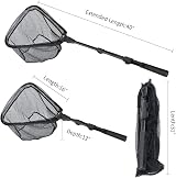RESTCLOUD Fishing Landing Net with Telescoping Pole 23.6-63 in 16 in hoop view 4