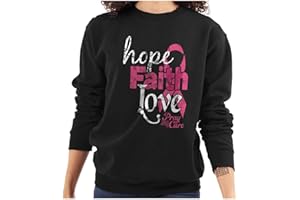 Classic Teaze Hope Faith Love Breast Cancer Support Women Crewneck Sweatshirt