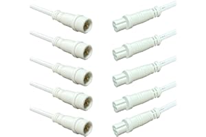 NEWNEWLIU 10Pairs White 3 Wire Waterproof Connector,22AWG 3 Pin Electrical Connector,11.8in/30cm Wire Waterproof Male Female Connector for Car, Truck, Boat,Indoor/Outdoor LED Strip Lights