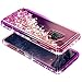 Galaxy S9 Case with Screen Protector (Full Coverage) for Girls Women, NageBee Glitter Liquid Sparkle Bling Floating Waterfall Quicksand Diamond Shockproof Cute Case for Samsung Galaxy S9 -Pink/Purple