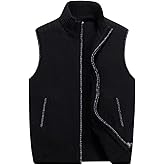 LemonGirl Mens Casual Slim Full Zip Knitted Sweater Vest with Pocked