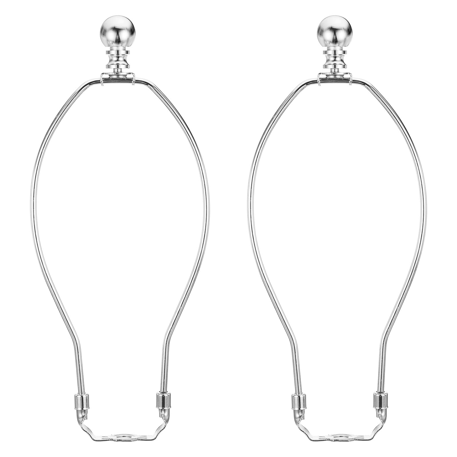 PATIKIL 10 Inch Lamp Harp Kit with Finial, 2 Set Detachable Shade Bracket Holder, DIY Lighting Accessories for Table Floor Lamps, Chrome