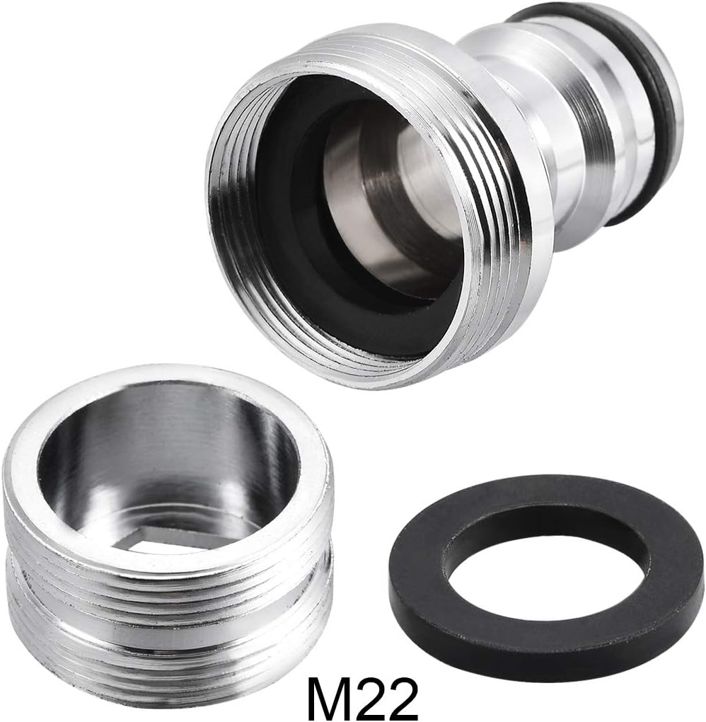 sourcing map Garden Hose Quick Connect Nickel-plated Water Hose Fitting Connectors M22 Male Threaded Adapter 2pcs - Image 4