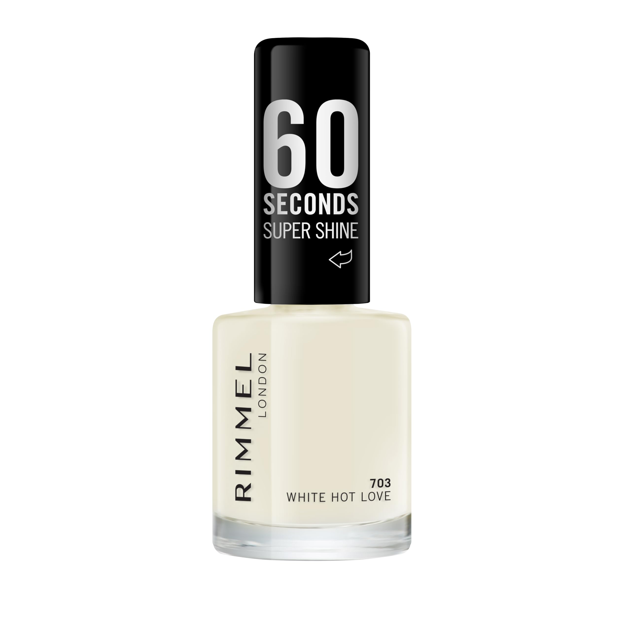 Rimmel 60 Seconds Super Shine Nail Polish, White Hot Love, Quick-Dry Nail Polish, Ultra-Shiny Finish, Easy to Apply, Vibrant Colour, Long-Wearing, Clean and Improved Formula, Vegan, 8ml — image 1