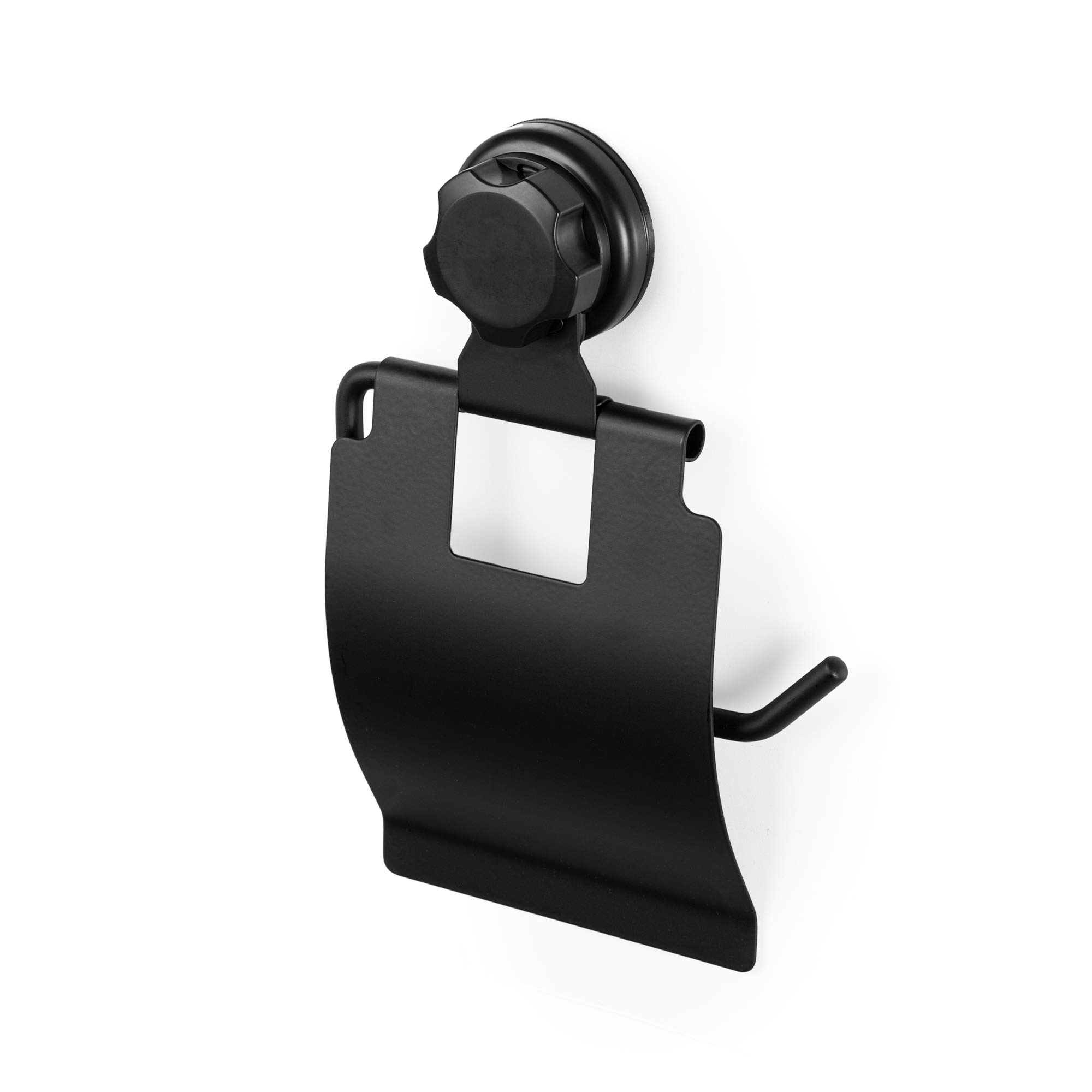 Compactor Bestlock Black toilet Paper Holder - Easy Install, Rustproof, Waterproof - 14.8X3.3X22.5 cm