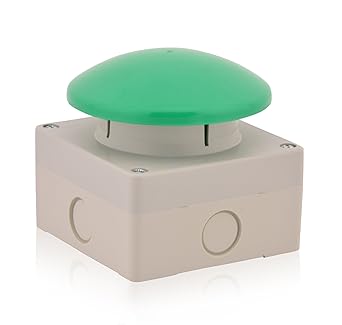 Grobhandtaster Taster Schalter Pilztaster Fußtaster Not-Aus Buzzer Türöffner 1NO+1NC Zwangsöffnend Grau/Grün Tastende Funktio