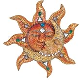 George S. Chen Imports Polyresin Orange Mosaic Face Sun with Yellow Mosaic Moon, 13", Multicolor (SS-G-63046)