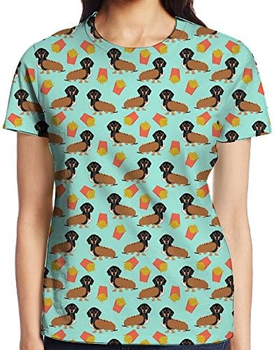 Funy Dachshund Hot Dog T Shirt 3D Printed Graphic Woman Sleeve Short Colorful Round Neck Fashion Shirt