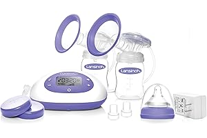Lansinoh Signature Pro Portable Double Electric Breast Pump with LCD Screen | 3 Power Modes, 25mm Flanges, 2 Bottles, 1 Slow 