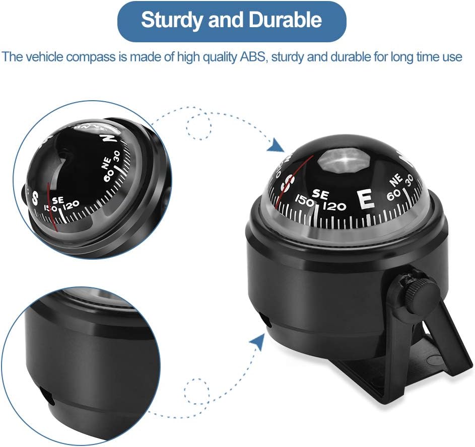 Yosoo Health Gear Mini Boat Navigation Compass, Marine Compasses Ball Night Vision Car Dashboard Compass for Boat Vehicle Caravan Truck : Sports & Outdoors