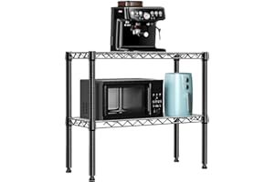 M MZG MZG 220 lbs 2 Tier Storage Rack Metal Wire Shelving Unit, Storage Standing Household Shelf Organizer for Laundry Bathroom Kitchen Pantry Closet Basement Utility Room, Black 11.8" D x 27.6" W x 23.4" H