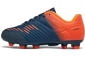 LEOCI Soccer Shoes for Boys Pink Soccer Cleats Breathable Athletic Toddler Black Football Boots for Outdoor Indoor Soccer Shoes for Girls AG/FG