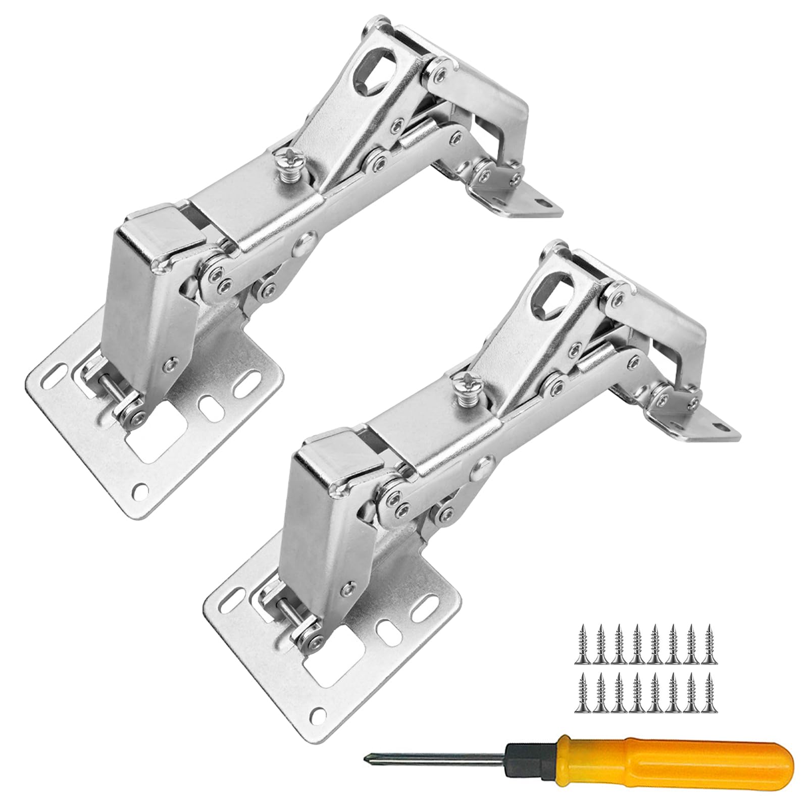 Jiaxitek 2-Pack 170 Degree Hydraulic Adjustable Concealed Cabinet Hinges, Surface Mount Hidden Hinges for Frameless Doors — image 1