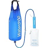Waterdrop Gravity Water Filter Straw, Camping Water Filter, 0.1 Micron | Survival Water Purifier for Hiking, Backpacking &amp; Emergency Preparedness, Multi-Stage Filter with 1.5 Gallon Water Bag
