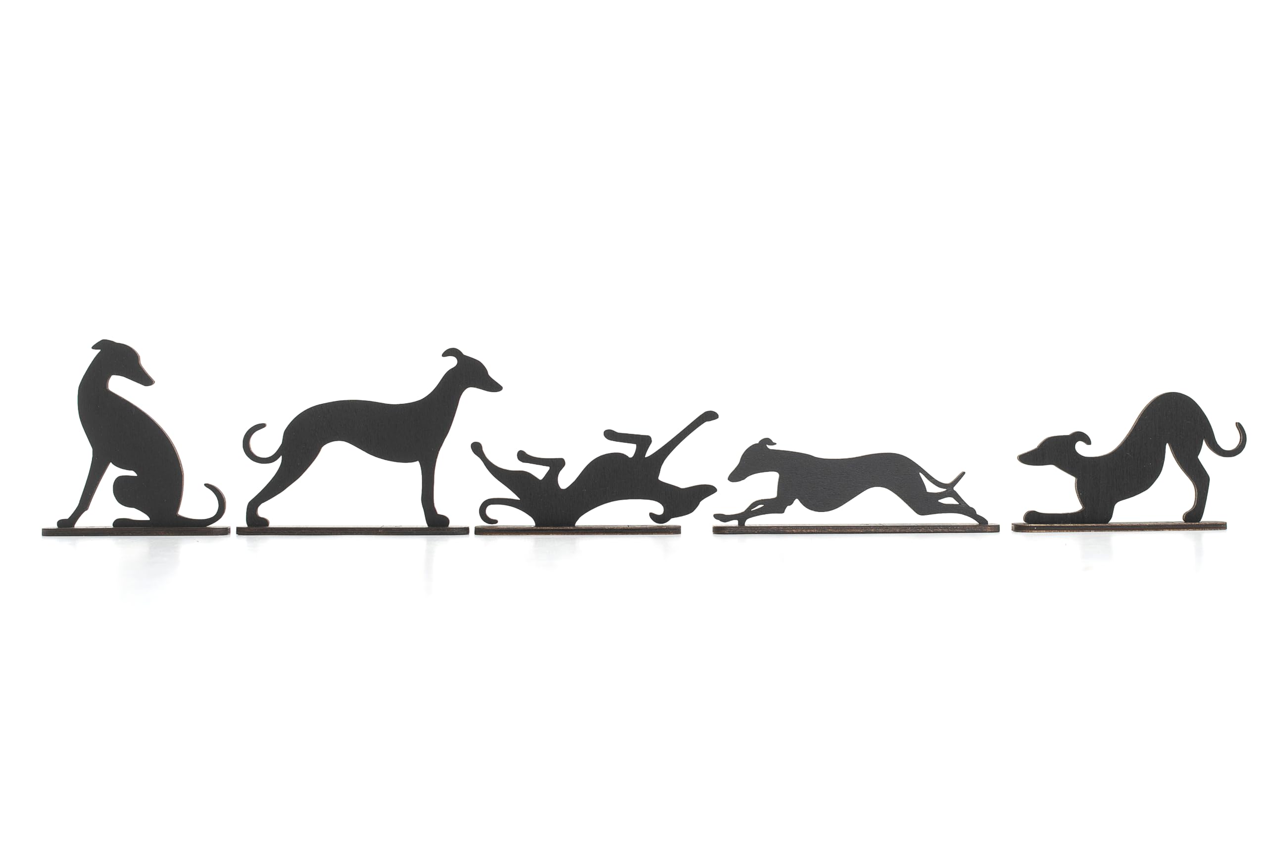 Acrylic Whippet/Greyhound Silhouette Ornaments, Set of 5 dogs, whippet gift.
