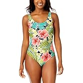 Hurley Women's UPF 50+ Sun Protection Floral One Piece Swimsuit