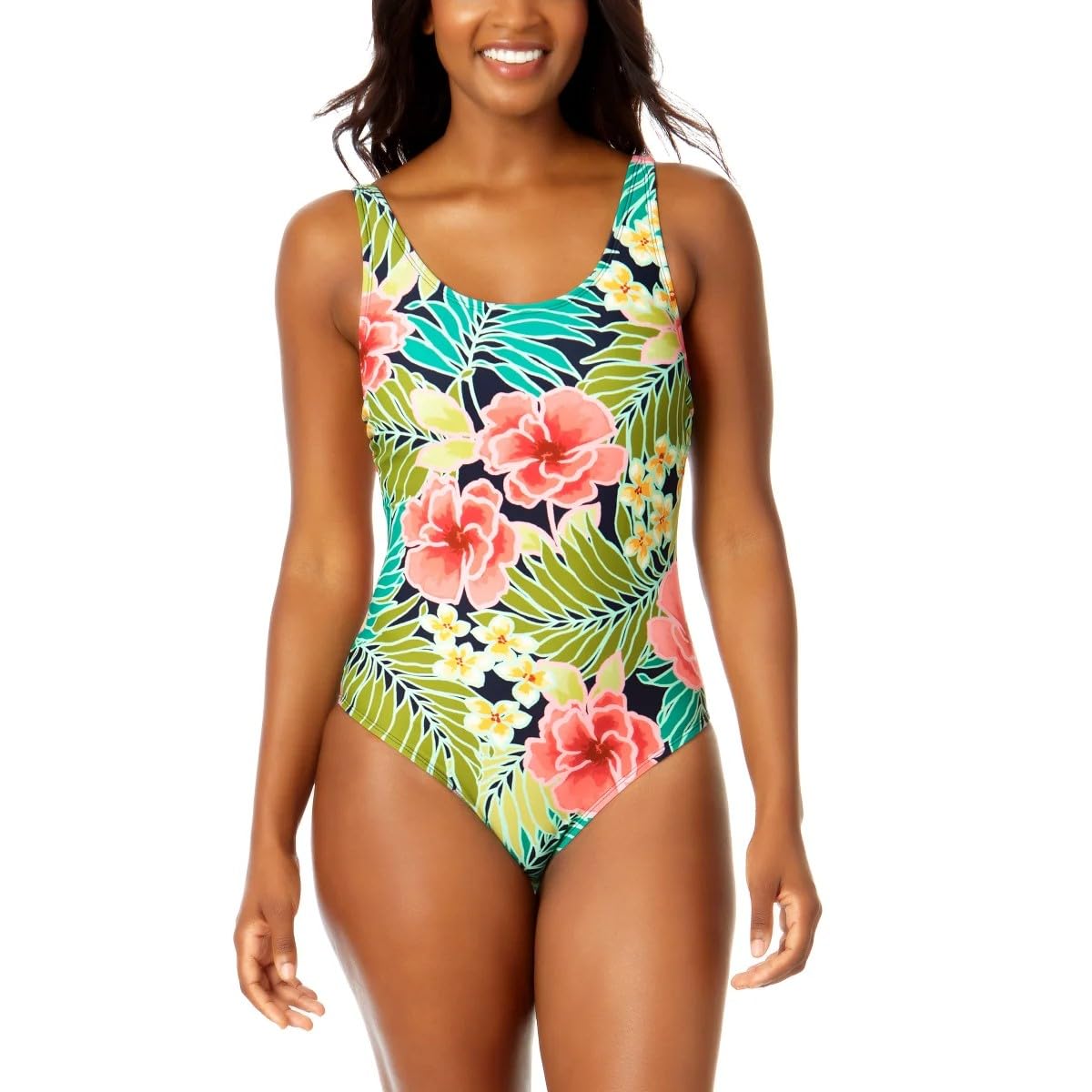 Photo 1 of Hurley Women's UPF 50+ Sun Protection Floral One Piece Swimsuit (US, Alpha, Small, Regular, Regular, Pink)