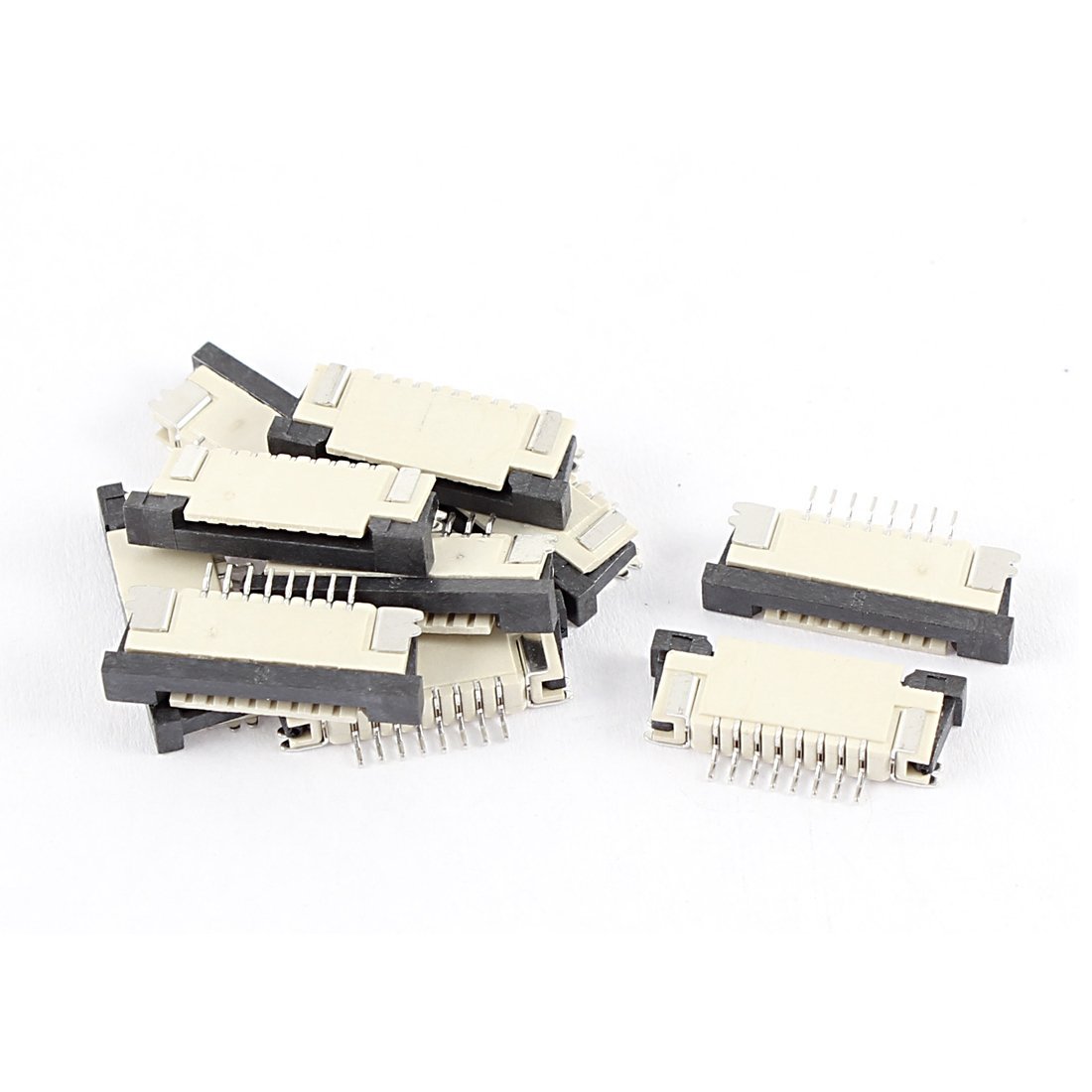 Sourcingmap Bottom Port 8Pin 1.0mm Pitch FFC FPC Ribbon Sockets Connector 10Pcs