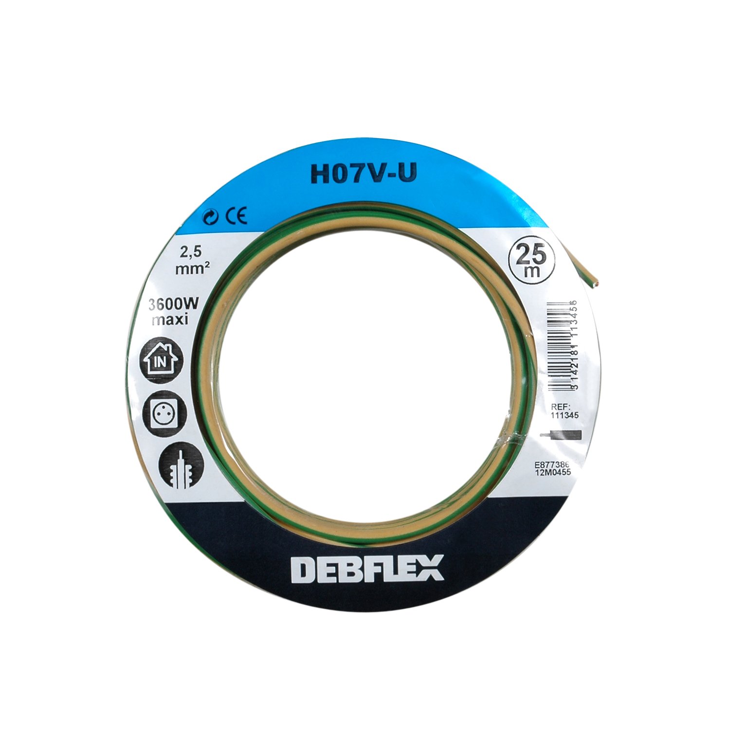Debflex 111345 bobinot HO7 V-U 2.5 25 m Yellow/Green