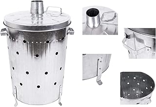XL Feuertonne 75 Liter verzinkt Feuerschale Feuerfass aus Metall Gartenabfall Verbrennungstonne Gartentonne Gartenofen