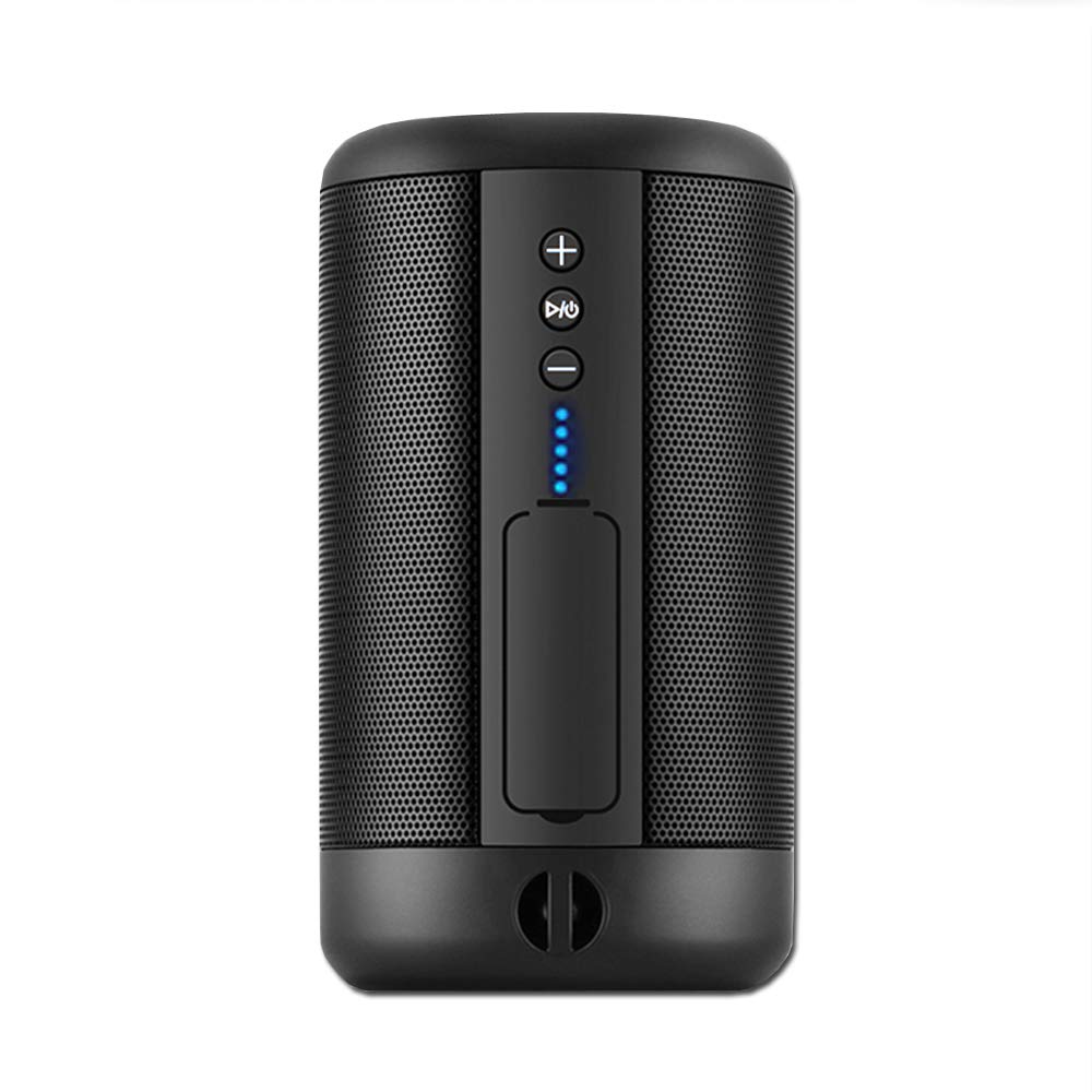 ATSOUND Portable Bluetooth Speaker IP65 Waterproof Powerbank TWS HIFI Black