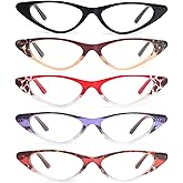 KoKoBin Cat Eye Reading Glasses for Women 5 Pairs Spring Hinge Fashion Readers Anti Blue Light Computer