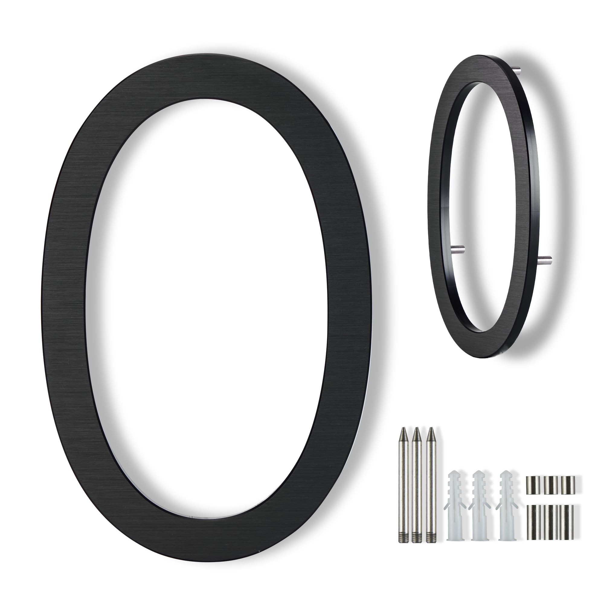 8 Inch House Numbers For Outside Modern Metal Large,Black House numbers Outdoor Matte Black Floating Flush Mount Aluminum Home Address Numbers 0 โ image 1