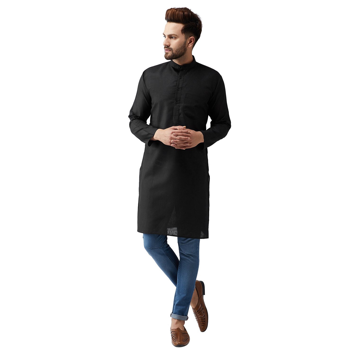sojanya (since 1958), men's cotton blend only long kurta