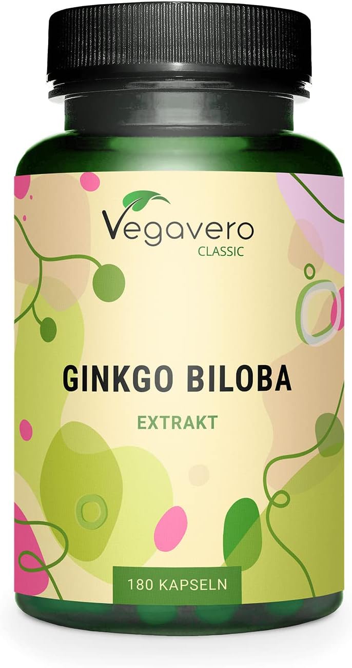 Vegavero Ginkgo Biloba 6000 mg High Strength 50:1 Extract 180 Vegan Caps