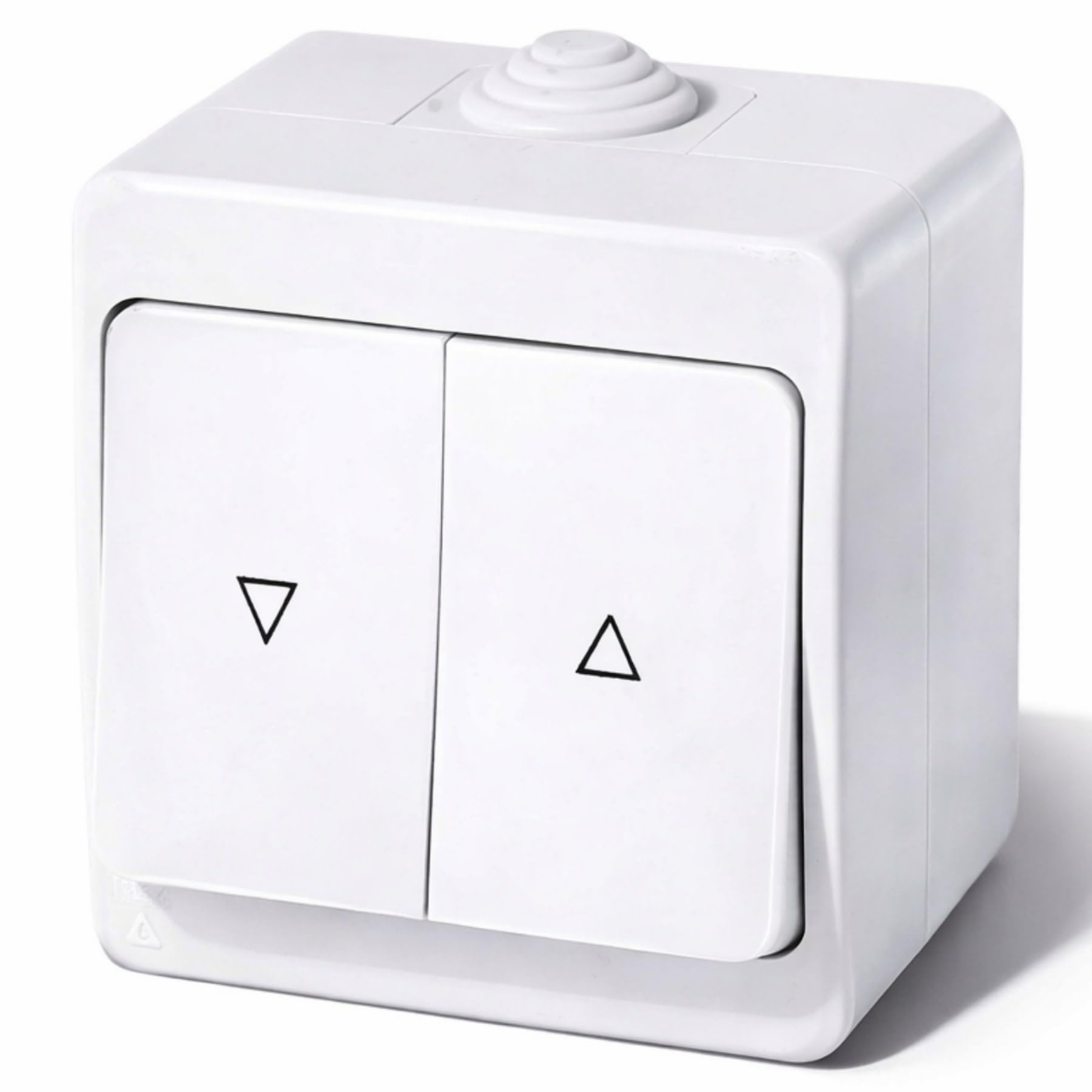 IP54 Moisture-Proof Blinds Switch – All-in-one – Frame + Insert + Cover (Series G1 Pure White)