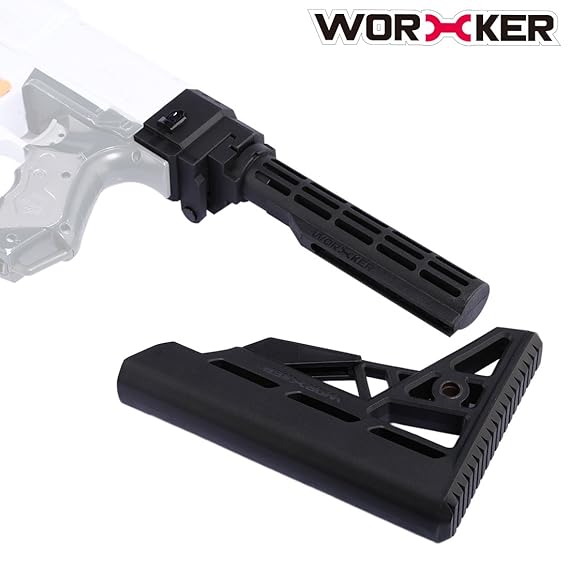 FOKOM WORKER Mod Faltbar Schulterstütze Reitstock Buttstock mit Adapter Zubehör für Nerf Serie