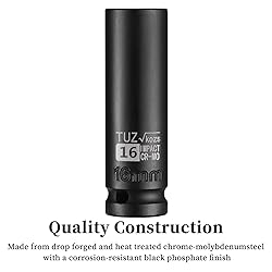 TUZkozs 1/2-Inch Drive 16mm Deep Impact Socket with