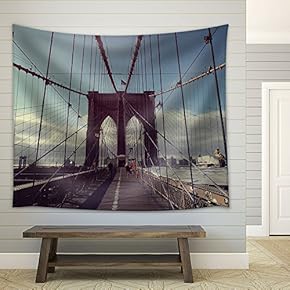 Brooklyn Bridge in New York City - Fabric Wall Tapestry Home Decor - 51x60 inches