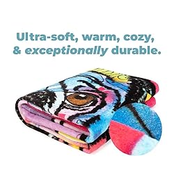 Dawhud Direct Colorful Pug Fleece Blanket for