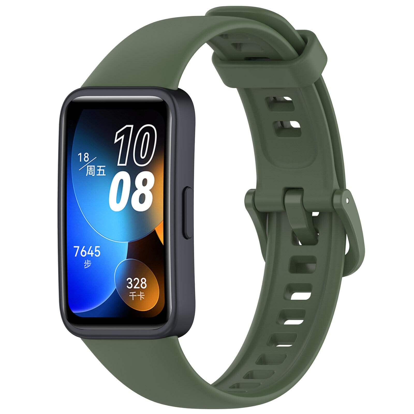 Panda Bobo For Huawei Band 8/Band 9 Replacement Silicone Sport Watch band Strap (Green)