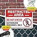 Restricted Area Do Not Enter Authorized Personnel Only Sign, (MS-1278) 10x14 Inches, Rust Free .040 Aluminum, Fade Resistant, Made in USA by My Sign Center