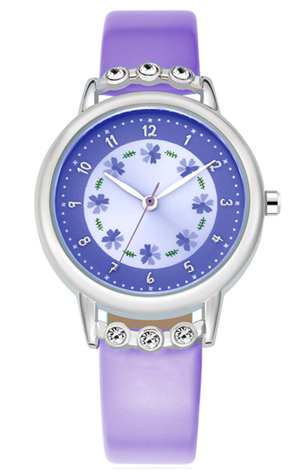 WUTAN Watches for Girls Adorable Cute Wrist Watch Girl Fashion Waterproof Wrist Watches for Kids Children (Purple)