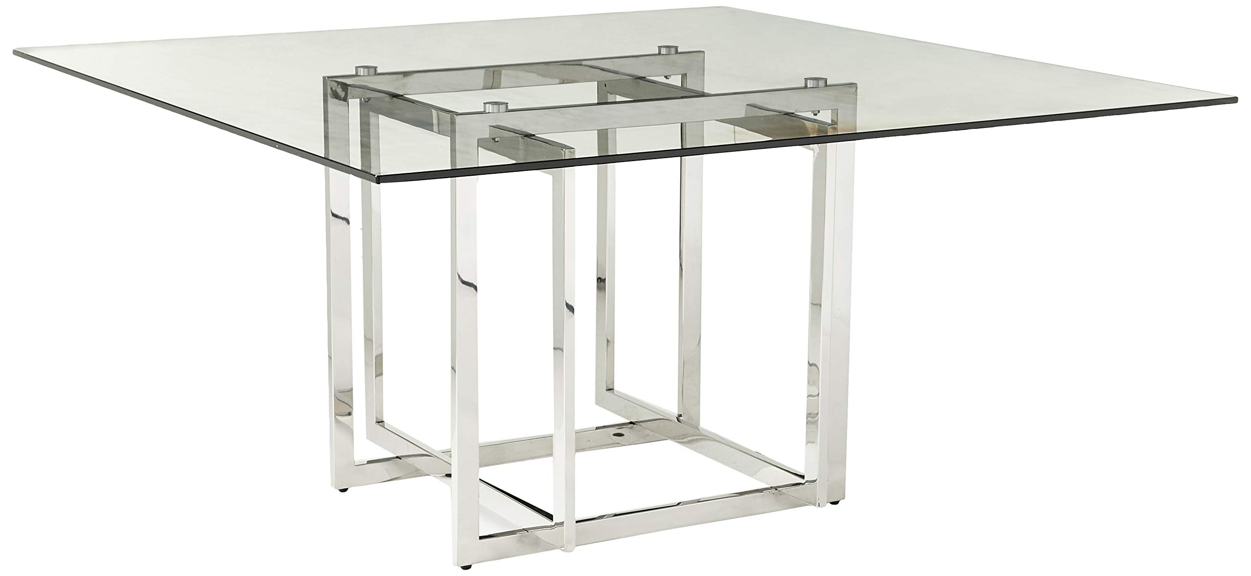Creative Images International Neo Collection Square Glass Top Dining Table With Stainless Steel Base Clear Buy Online In Aruba Neos Modern Furniture Products In Aruba See Prices Reviews And