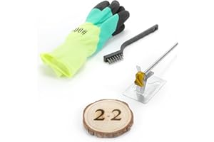 AIMOADO 1 Inch Number 2 Branding Iron - Custom Wood Branding Iron Personalized for Steak, BBQ, Hats & Leather | with Wood Handle (Number 2)