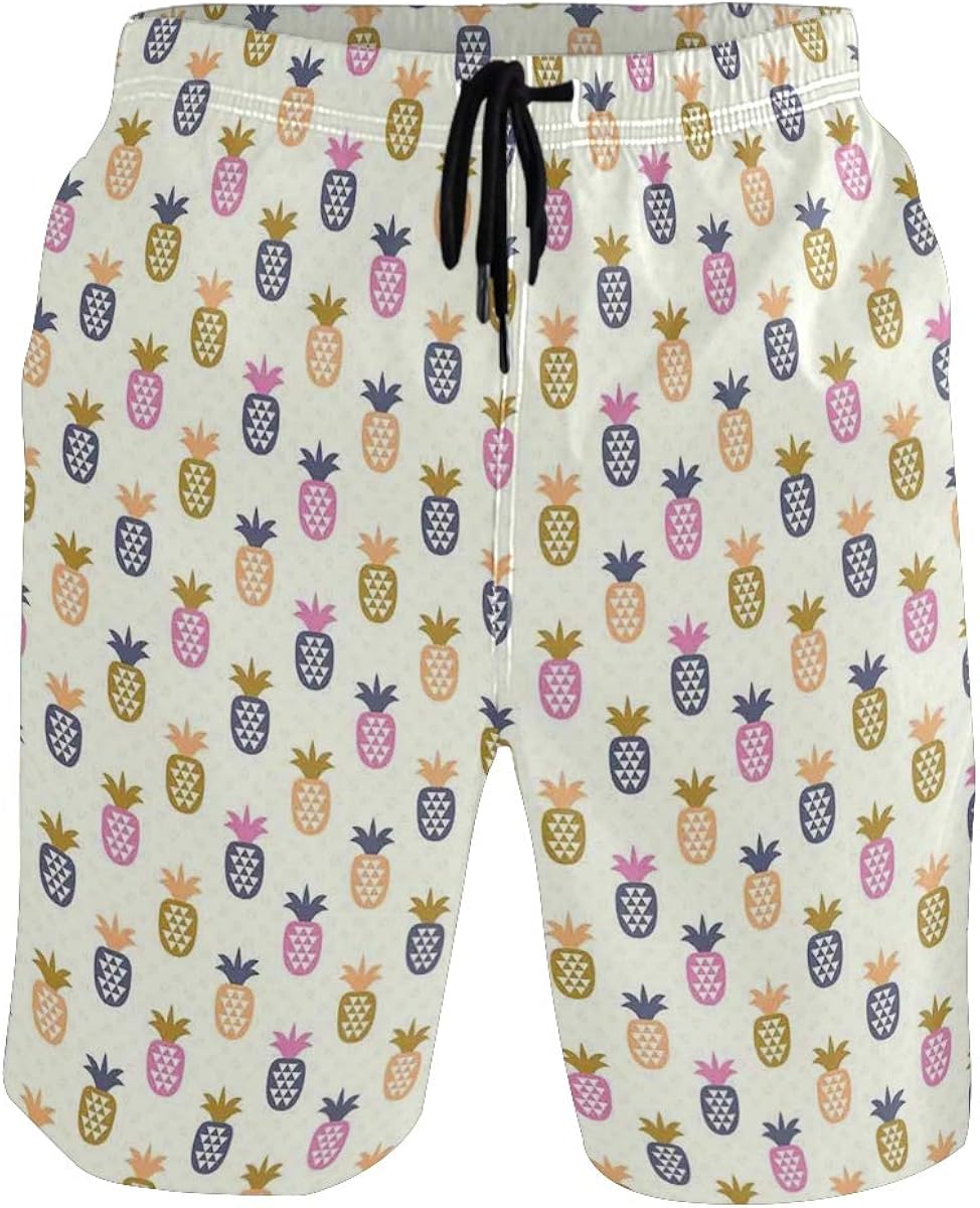 COVASA Mens Summer ShortsOrnamental Geometric Triangles ...