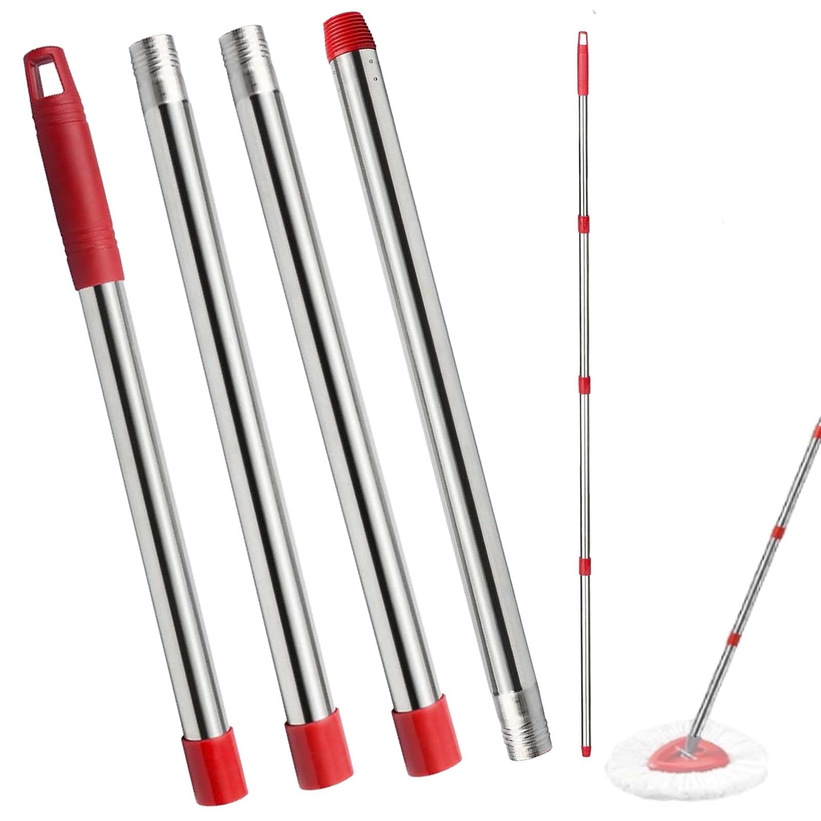 Photo 1 of Fazlynyi Spin Mop Replacement Handle, 4-Section 30-to-58 inch Mop Replacement Stick Compatible with Ocedar Mop Handle for Easy Wring Mop Refills, Germany Screw Joint(Mop Head&Base not Include)
