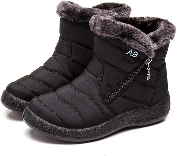Women's Winter Snow Boots Ankle Short Boots Slip On Waterproof Outdoor
