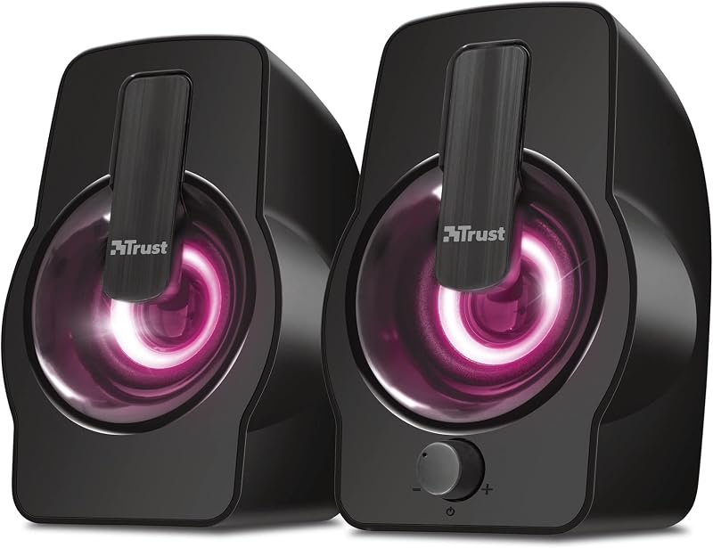 Gemi 2.0 Altavoces con Iluminación LED RGB, 12W (6W RMS), Negro