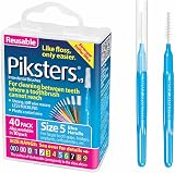 Piksters Interdental Brushes Size 5 Blue 40 pack for Large Gaps Braces
