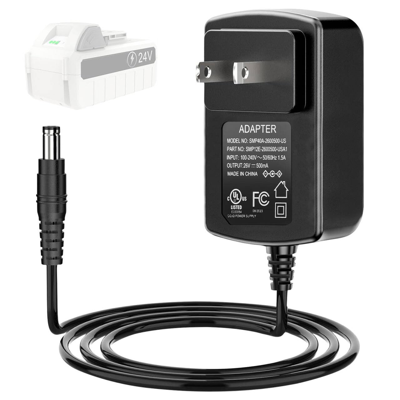 Photo 1 of 24VCHRG-QC iON+ Quick Charger for Snow Joe & Sun Joe 24V iBAT24 and 24VBAT Series Batteries Compatible with All iON Battery Models iBAT24-LT, iBAT24-XR, 24VBAT-LTE, 24VBAT-XR AC Adapter