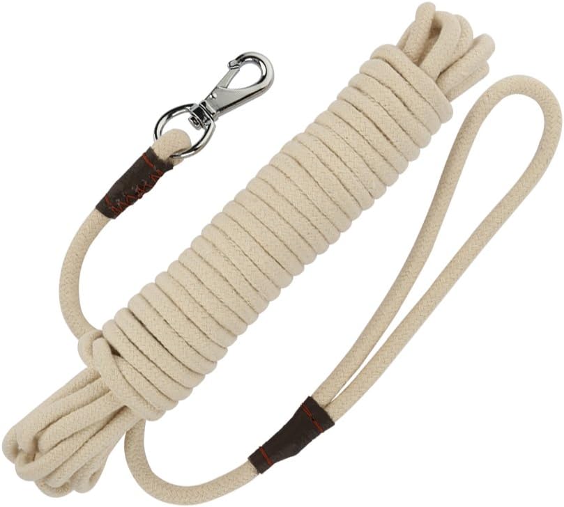 PepPet 32 Ft Extra Heavy Duty Cotton Rope Dog Training Leash for Large/Medium/Small Dogs Training/Walking